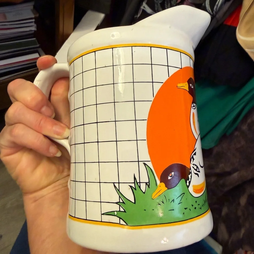 Vintage Duck Thened Pitcher with Measurements